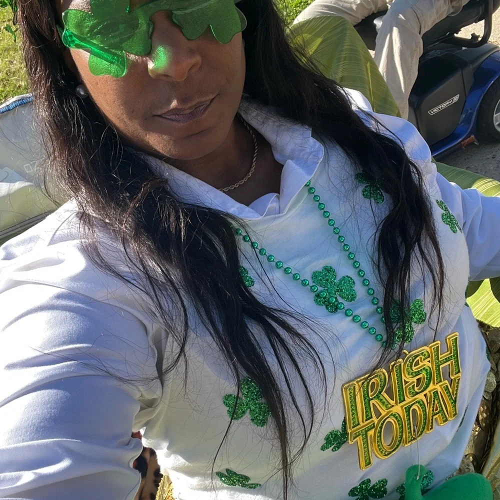 Green Sequin Shamrock Party Hat